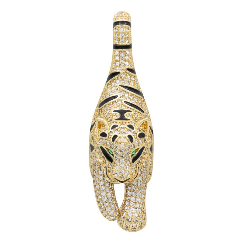 Joyaris Dije Tigre Dorado Mujer Zirconias Lujo 58mm Dorado