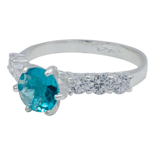 Anillo Promesa Amor Plata 925 Obsidiana Paraiba Certificado