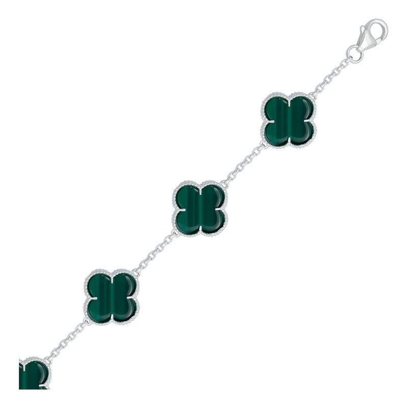 Pulsera Trebol Esmaltado Regalo Hombre Mujer Plata 925