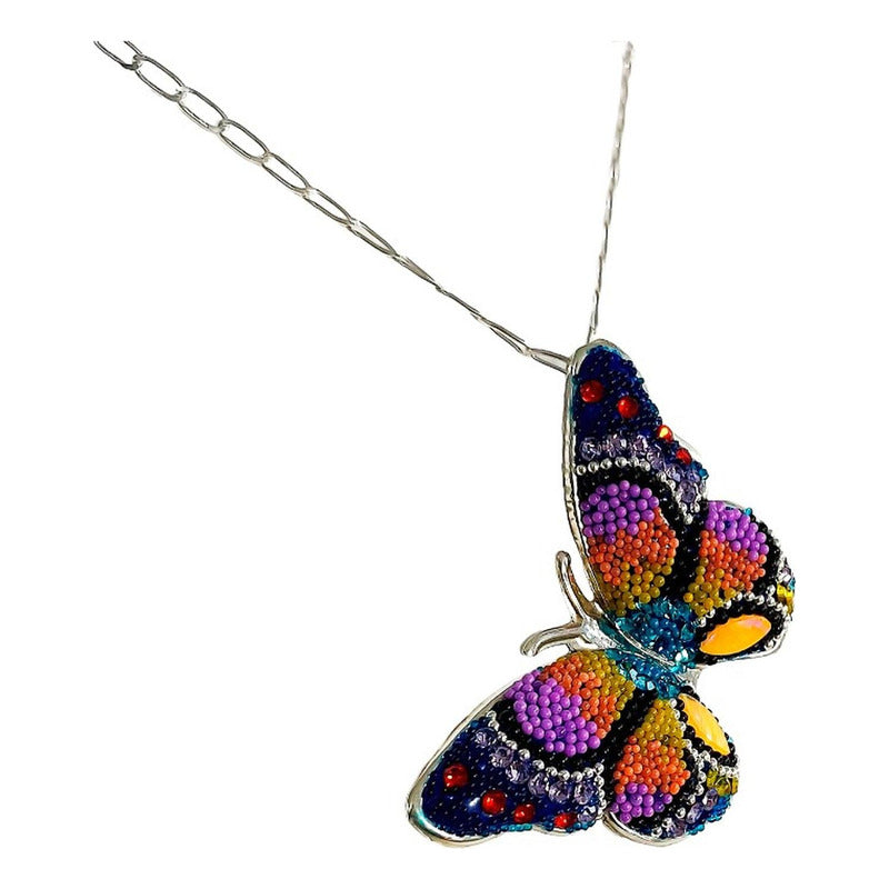 Juego Gigante Completo Artesanal Mariposa Piedras Plata 925