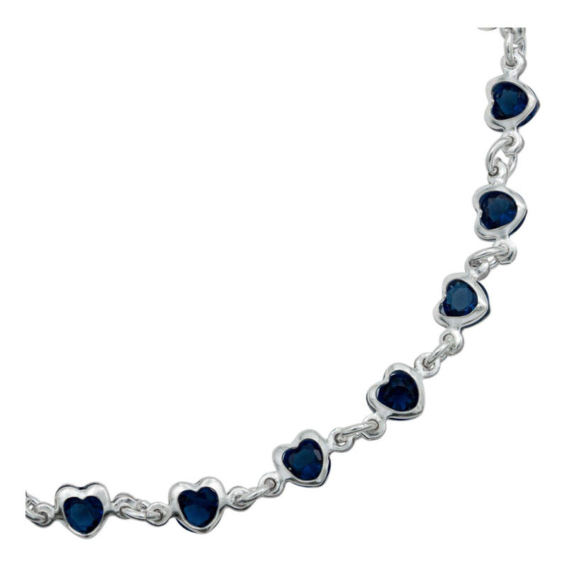 Pulsera Corazones Zirconias Amor Mujer Regalo Plata 925