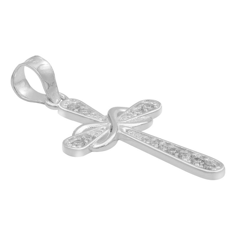 Dije Cruz Lazo Zirconias Hombre Mujer Regalo Plata 925 3.1cm