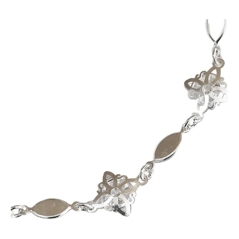 Pulsera Ajustable Nudo De Bruja Zirconia Centro Plata 925