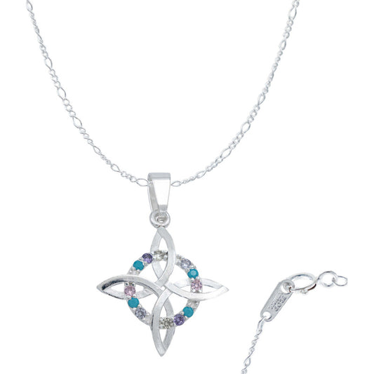 Dije Nudo De Bruja Plano En Plata Ley 925 + Cadena Plata 925