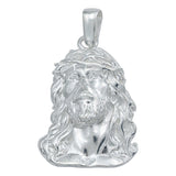 Dije Grande Divino Rostro Jesus Cruz Liso Plata 925