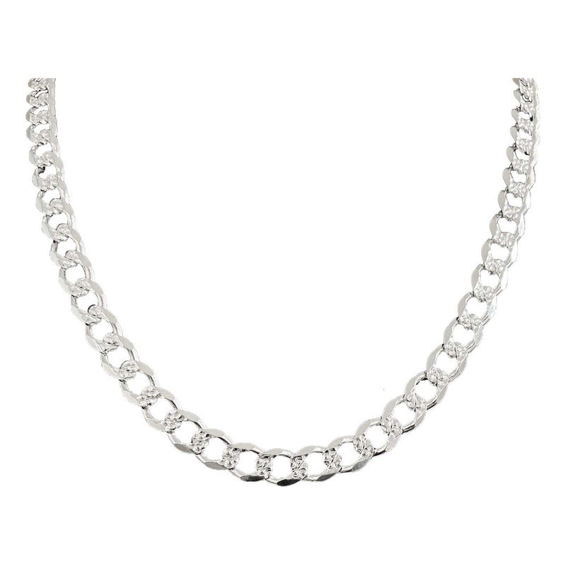 Cadena Barbada Diamantada Cubana Hombre Plata925 60cm X 1cm
