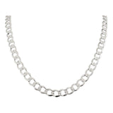 Cadena Barbada Diamantada Cubana Hombre Plata925 60cm X 1cm