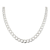 Cadena Barbada Diamantada Cubana Hombre Plata925 60cm X 1cm