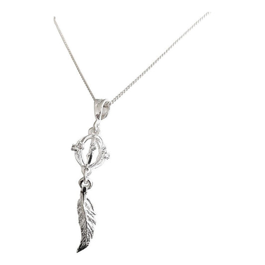 Collar Cadena Dije Atrapa Sueños Amor Regalo Plata Ley 925 Blanco