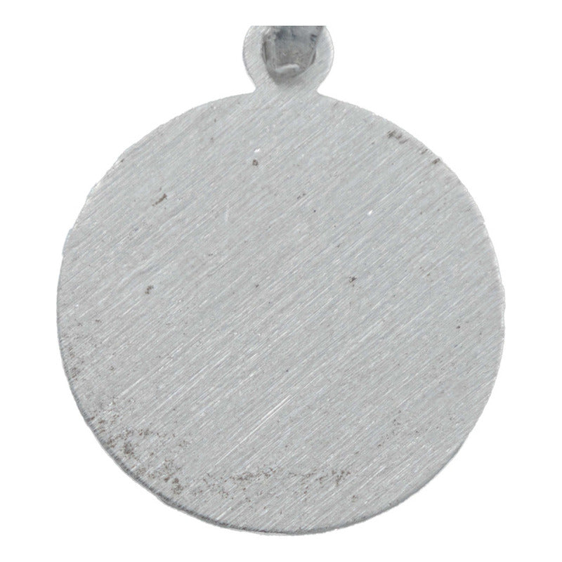 Dije Medalla Diamantada San Judas Tadeo Plata 925 1.7 Cm Plateado