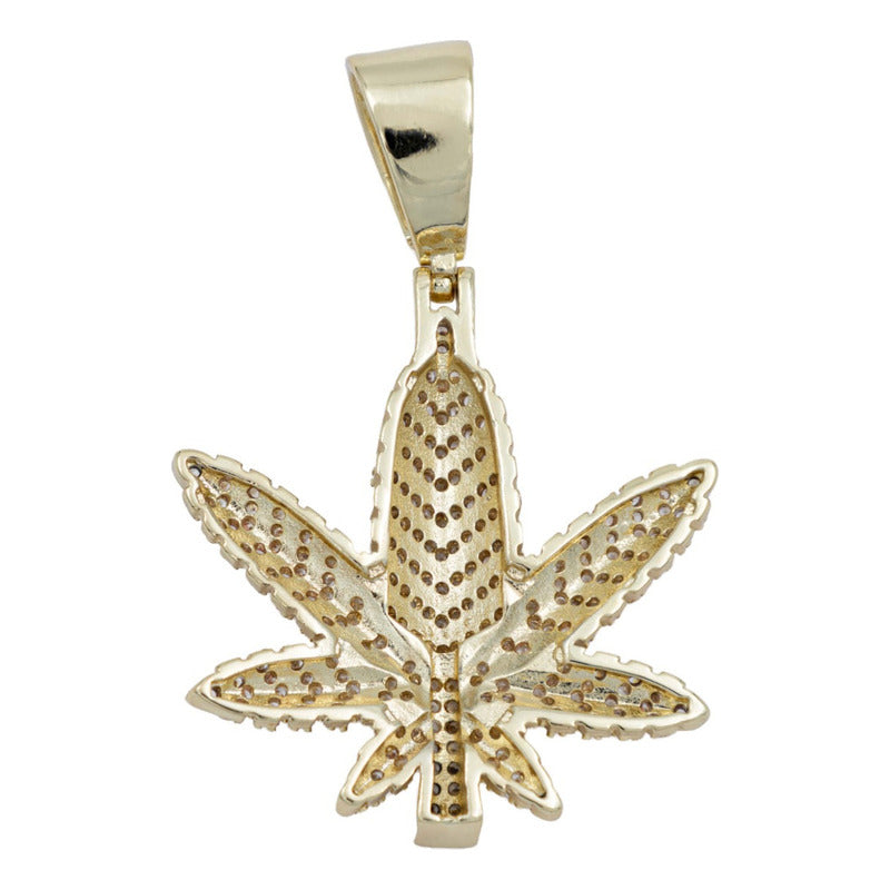 Dije Hombre Cannabis Marihuana + Cadena Regalo Chapa Oro 14k