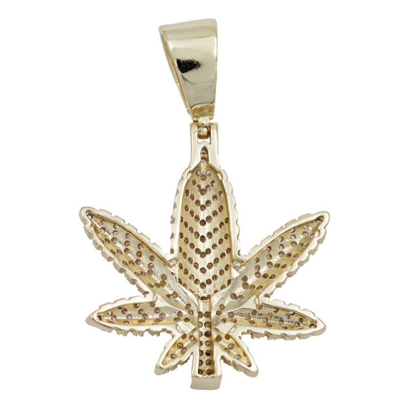 Dije Hombre Cannabis Marihuana + Cadena Regalo Chapa Oro 14k