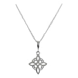 Collar Nudo Bruja Artesanal Liso Plano Chico Plata Ley 925