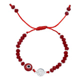 Pulsera Ajustable Niños Niñas Hilo Artesanal Ojo Plata 925