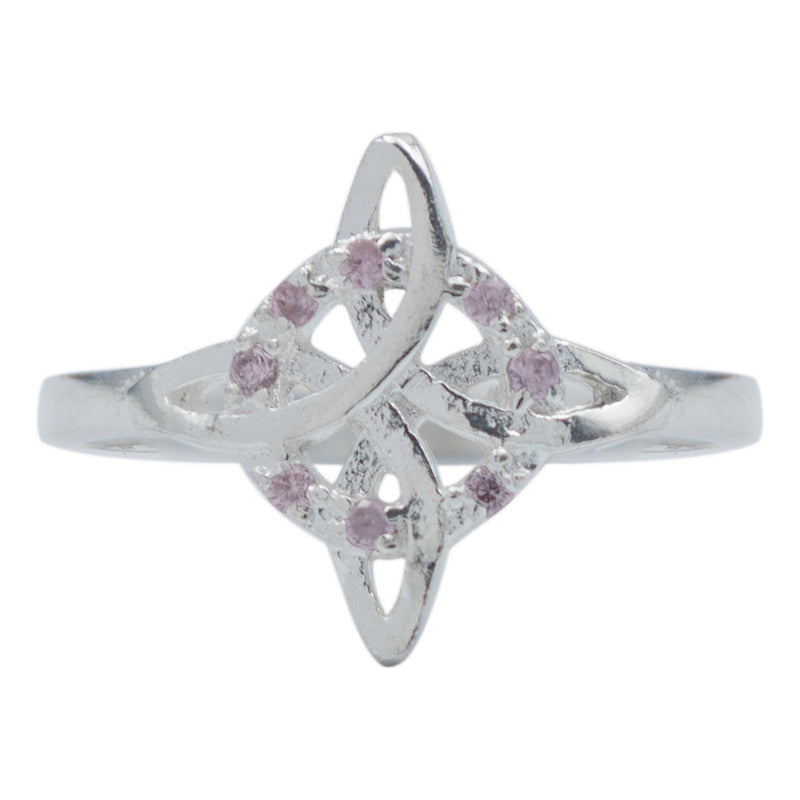 Anillo Chico Nudo De Bruja Zirconias Mujer Regalo Plata 925