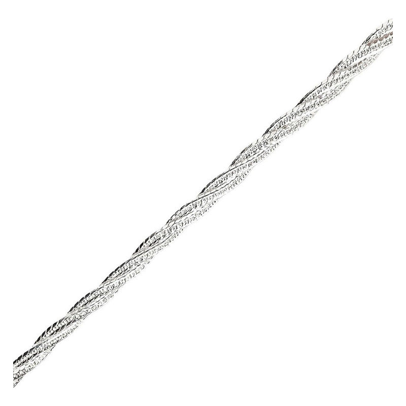 Pulsera Dama Esclava Trenzada Florentina Plata Pura Ley S925