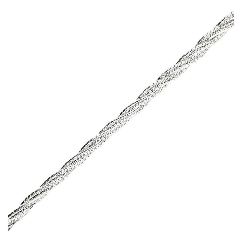 Pulsera Dama Esclava Trenzada Florentina Plata Pura Ley S925