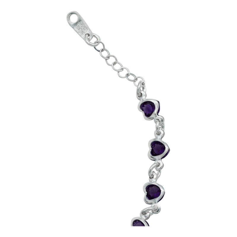 Pulsera Corazones Zirconias Amor Mujer Regalo Plata 925