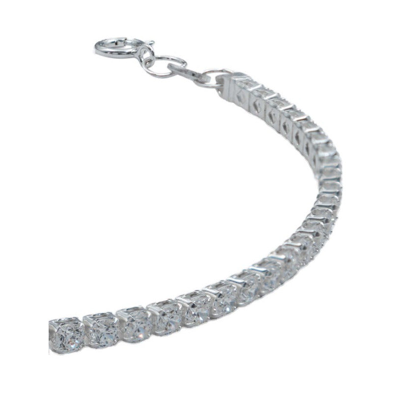 Pulsera De Tenis Zirconias Regalo Mujer Plata 925 3 Mm