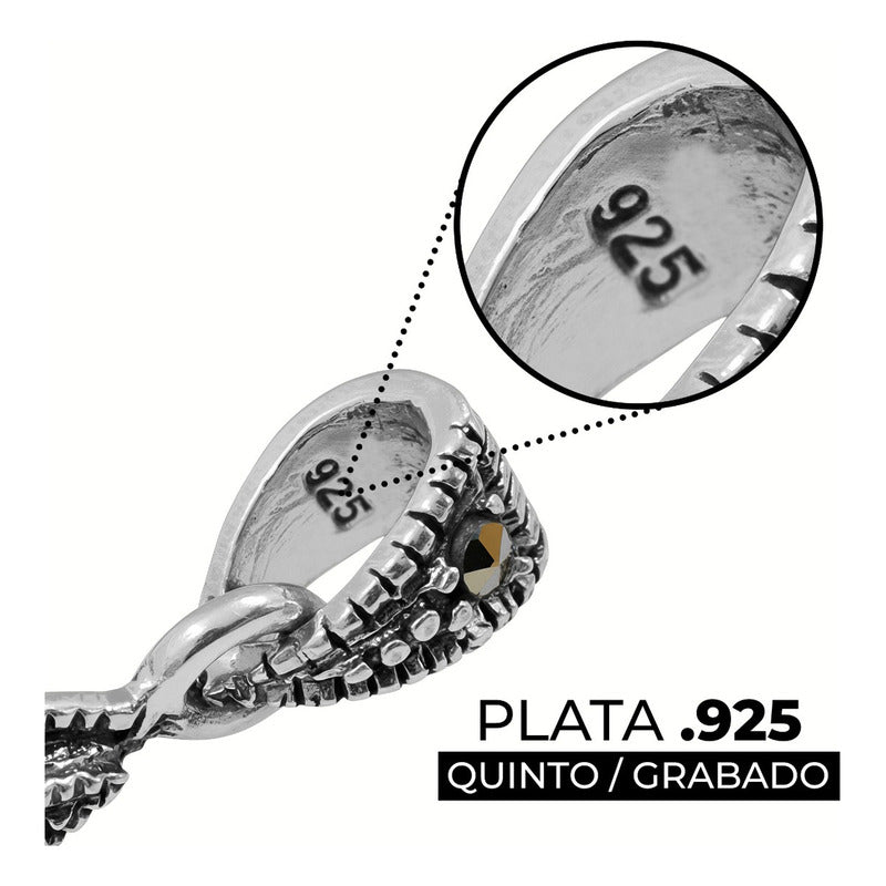 Dije Cruz Grande Rodizada De Plata Ley 925 Con Zirconia 6 Cm Verde