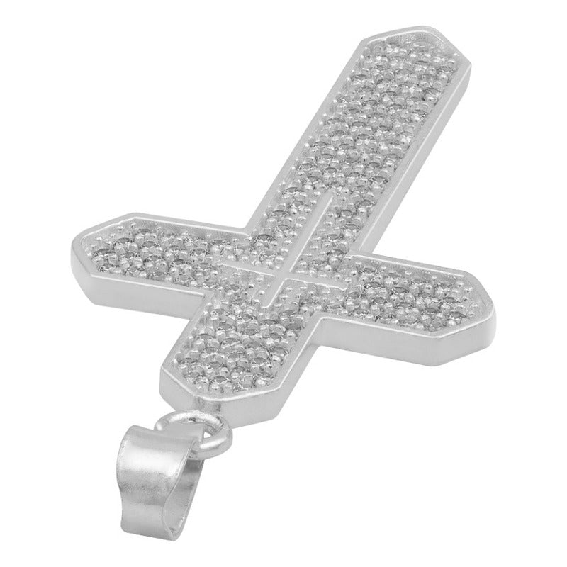Dije Cruz Zirconias Hombre Mujer Regalo Plata 925 4.5 Cm