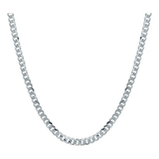 Cadena Cubana Cerrada Hombre Mujer Plata 925 60 Cm X 5 Mm Plateado