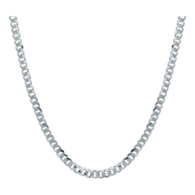 Cadena Cubana Cerrada Hombre Mujer Plata 925 80 Cm X 5 Mm Plateado