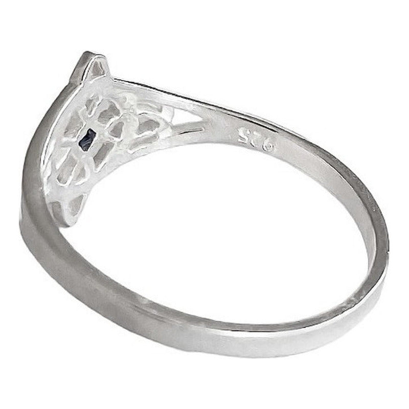 Anillo Nudo De Bruja Con Zirconia De Color Plata Solida 925