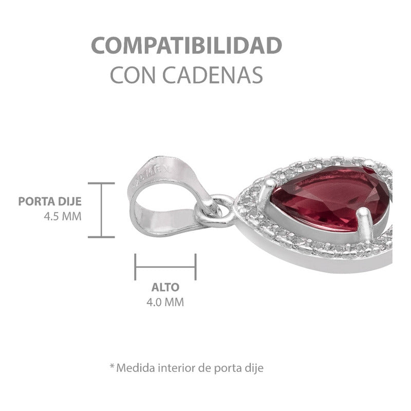 Dije Gota Zirconias Amor Mujer Regalo Joyería Moda Plata 925