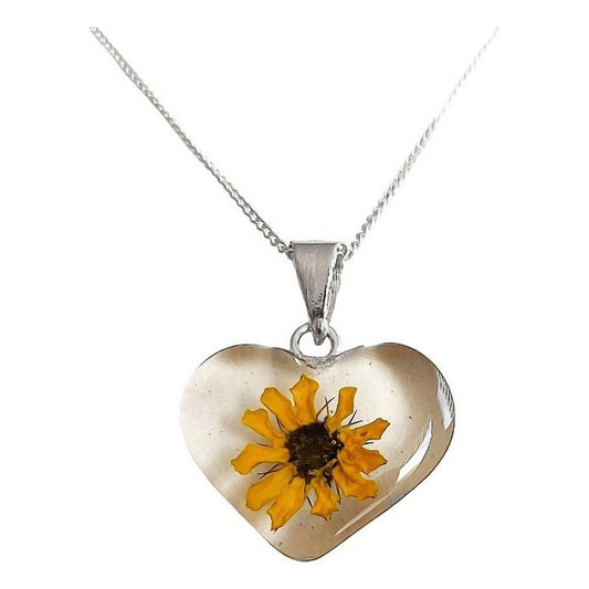 Collar Girasol Encapsulado Regalo Amor Amistad Plata S925