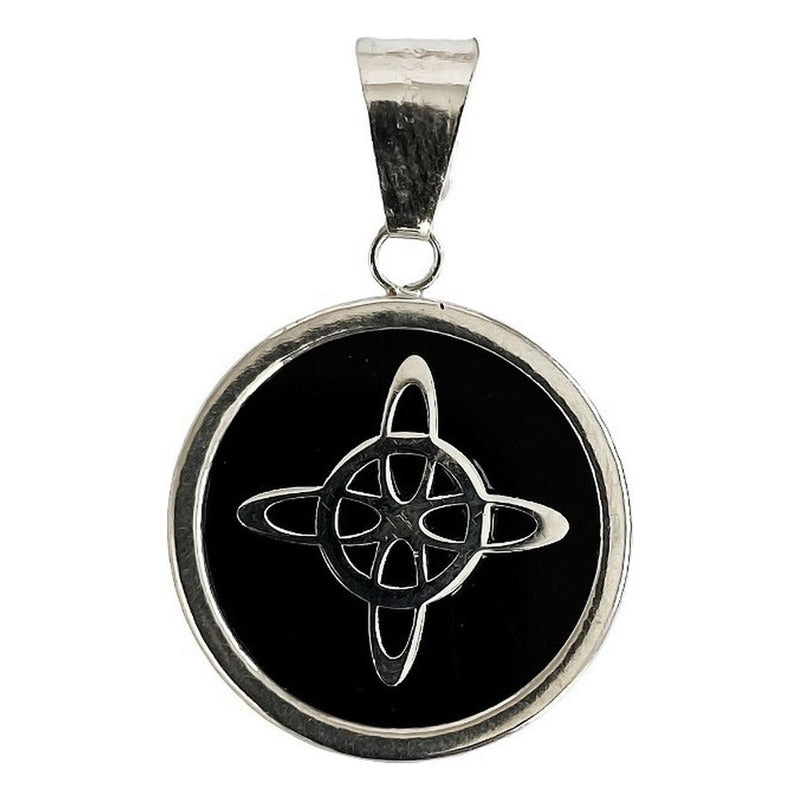 Collar Cadena Barbada Nudo De Bruja Encapsulada Plata 925