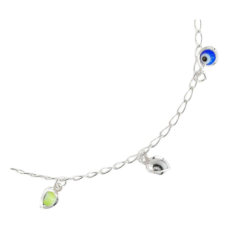 Pulsera Ojo Turco Suerte Colores Regalo Mujer Plata Ley 925