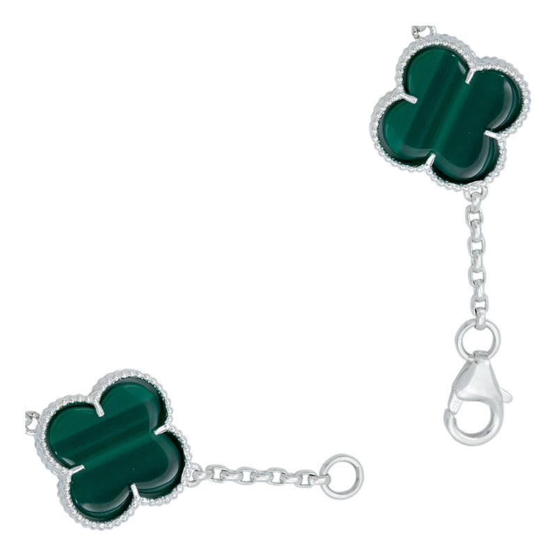 Pulsera Trebol Esmaltado Regalo Hombre Mujer Plata 925