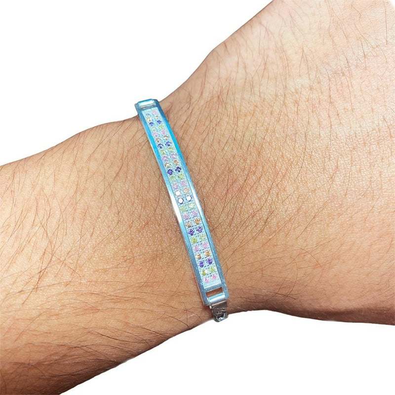 Pulsera Esclava Moderna De Placa Con Zirconias En Plata 925