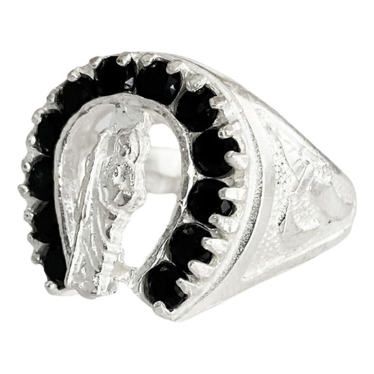 Anillo San Judas Tadeo Herradura Con Zirconias Plata Ley 925