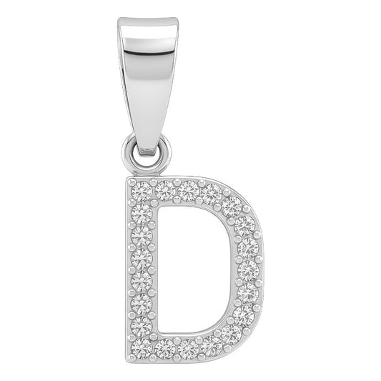 Dije Inicial De Plata 925 Zirconias 2 Cm Regalo Para Mujer D