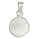 Dije Medalla Espiritu Santo Chica Plata Pura Ley 999