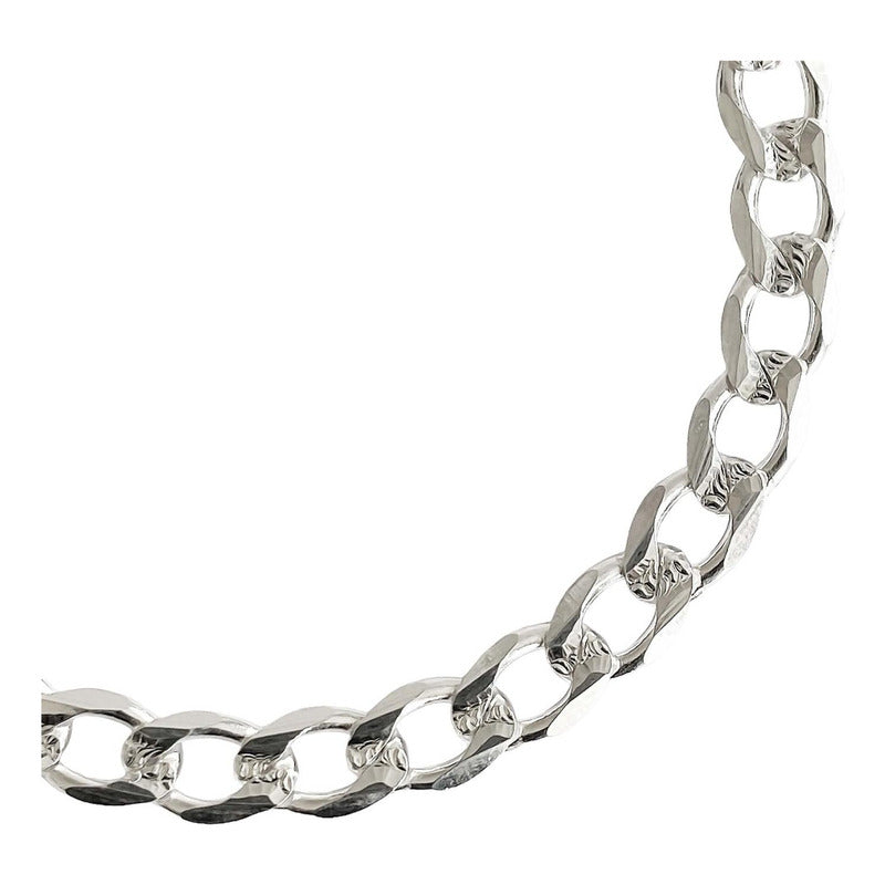 Esclava Hombre Pulsera Cubana Diamantada Plata Ley 925 7 Mm Plateado 7 Cm 21 Cm