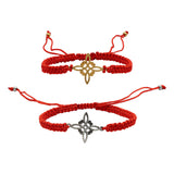 Pack 2 Piezas Pulseras Nudo De Bruja Artesanal Tejido Hilo Rojo 1 Cm 1 Cm
