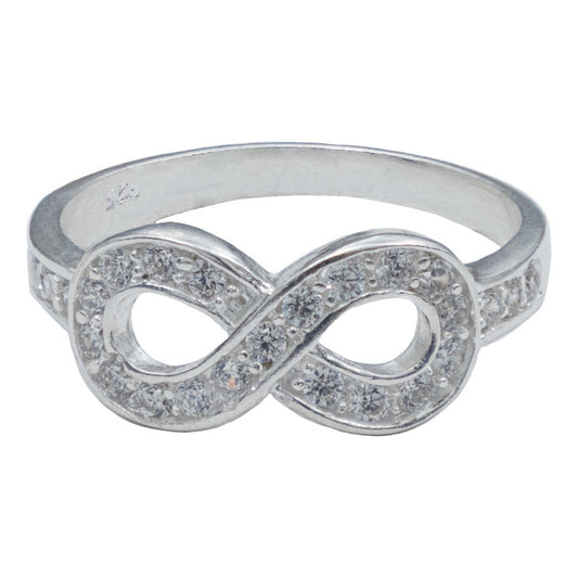 Anillo Infinito Zirconias Amor Regalo Mujer Plata 925