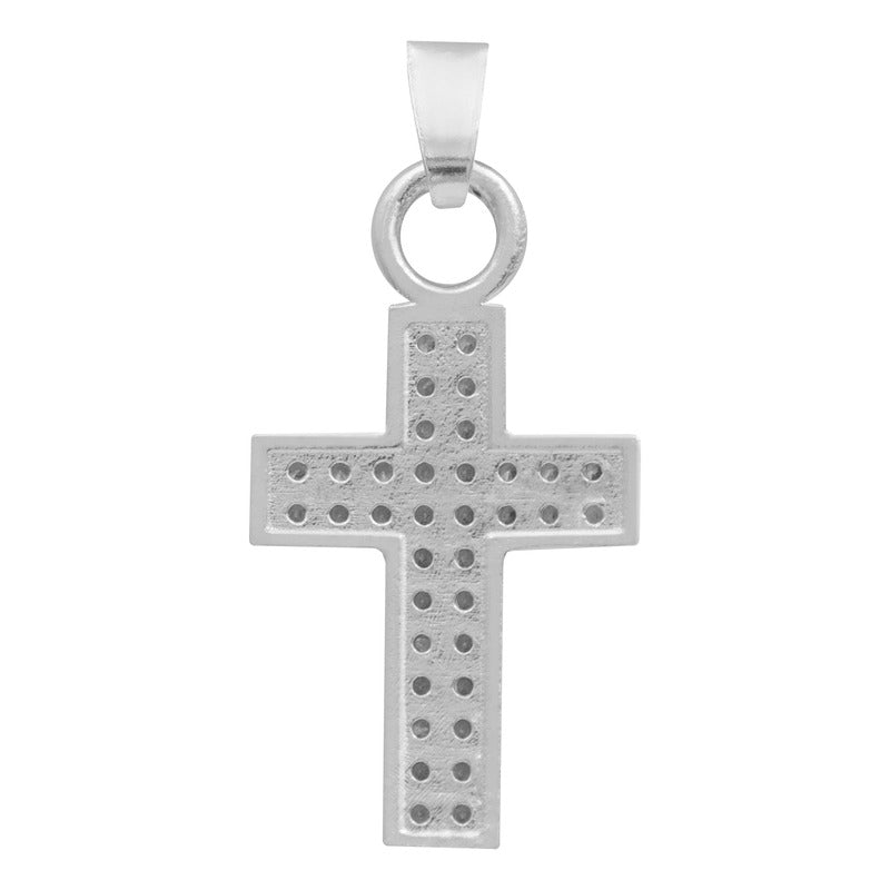 Dije Cruz Zirconias Bautizo Mujer Regalo Plata 925 2.4 Cm