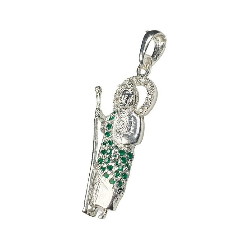 Dije Medalla San Judas Tadeo Zirconias Plata Solida Ley 925