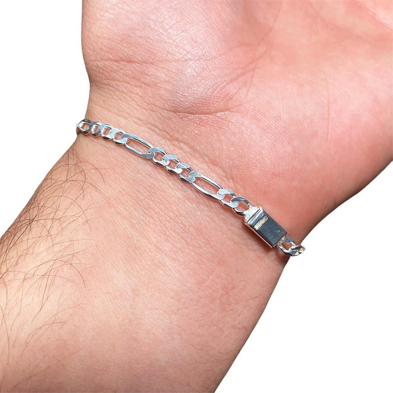 Pulsera Esclava Moderna De Placa Con Zirconias En Plata 925