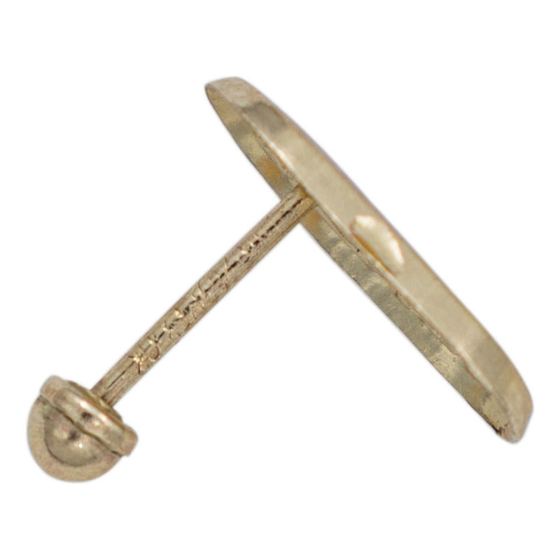 Arete Broquel Suerte Grande Trebol Arbol Esmaltado Oro 10k