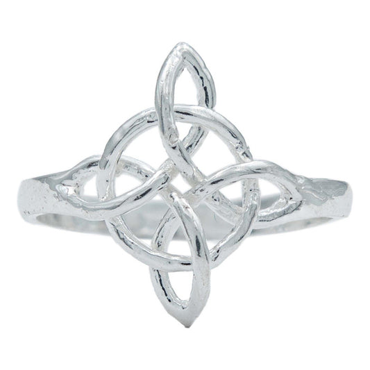Anillo Nudo De Bruja Celta Artesanal Liso Amuleto Plata 925