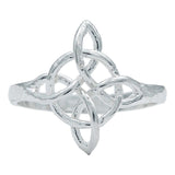 Anillo Nudo De Bruja Celta Artesanal Liso Amuleto Plata 925