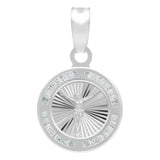 Dije Mini Medalla Bautizo Cristo Crucificado Plata 925 1.2cm Blanco