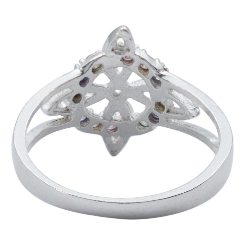 Anillo Nudo De Bruja Celta Zirconias Mujer Regalo Plata S925