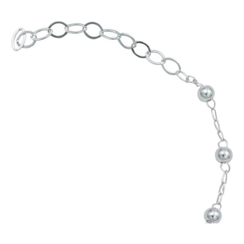 Pulsera Ajustable Nudo Bruja Zirconia Bola 3 Mm Plata 925
