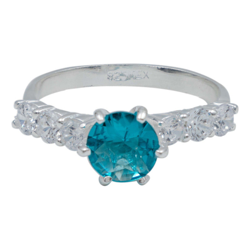 Anillo Promesa Amor Plata 925 Obsidiana Paraiba Certificado